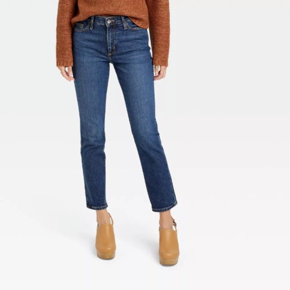 Universal Thread Denim - Women's High-Rise Slim Straight Jeans - Universal Thread™ Dark Wash